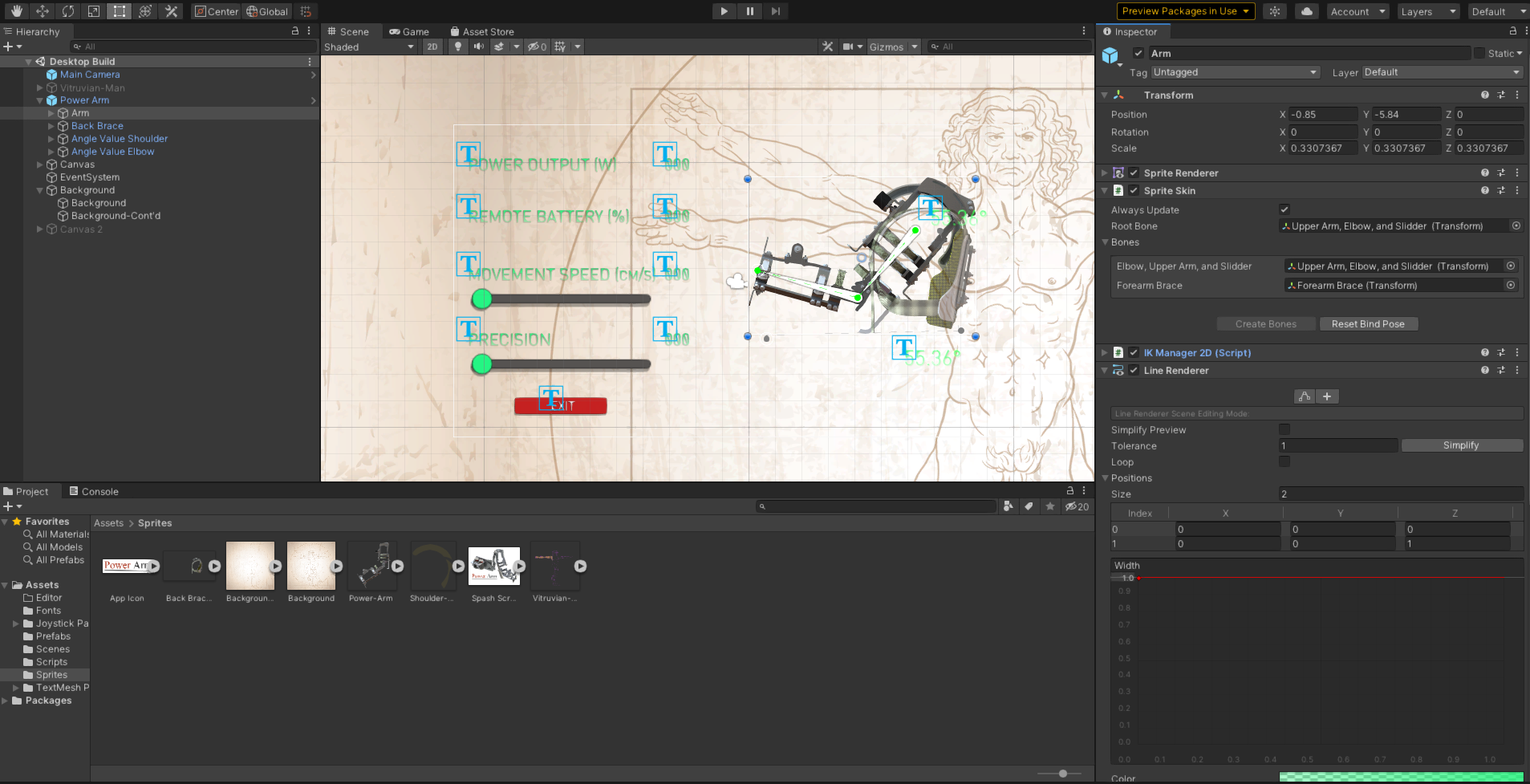 Unity 3D project workspace for desktop GUI